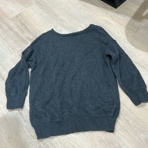 XS XSmall 3/4 sleeve gray GAP Sweater with Zipper Embellishment at Shoulder